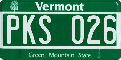 VT license plate PKS026