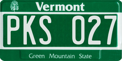 VT license plate PKS027