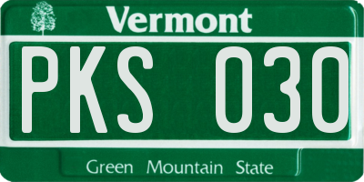 VT license plate PKS030
