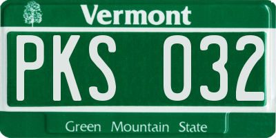 VT license plate PKS032