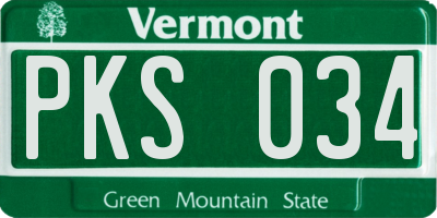 VT license plate PKS034