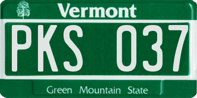 VT license plate PKS037