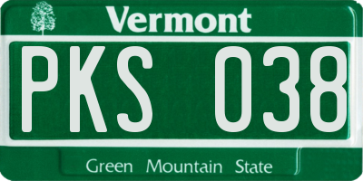VT license plate PKS038