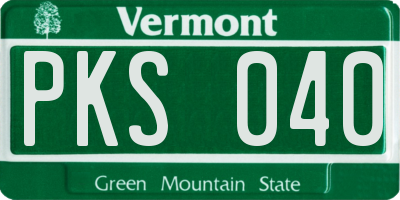 VT license plate PKS040