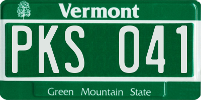 VT license plate PKS041
