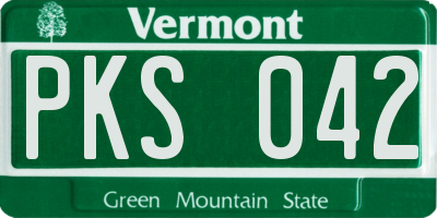 VT license plate PKS042
