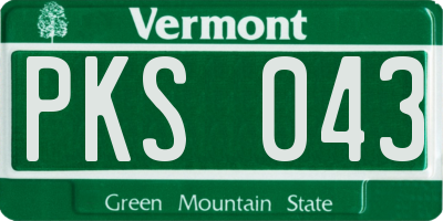 VT license plate PKS043