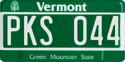 VT license plate PKS044