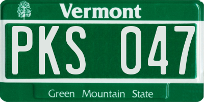 VT license plate PKS047
