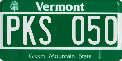 VT license plate PKS050