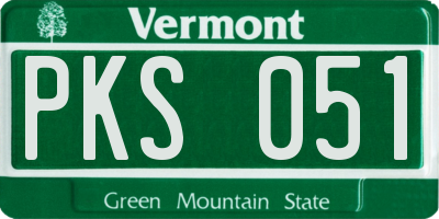 VT license plate PKS051