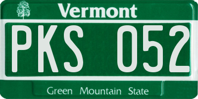 VT license plate PKS052