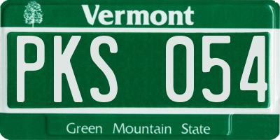 VT license plate PKS054