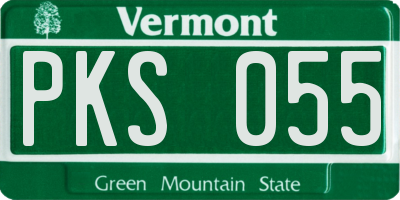 VT license plate PKS055