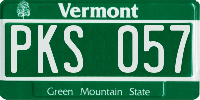 VT license plate PKS057