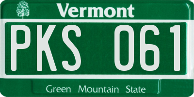 VT license plate PKS061