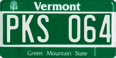VT license plate PKS064