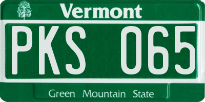 VT license plate PKS065