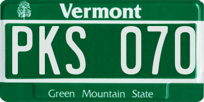VT license plate PKS070