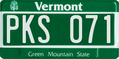 VT license plate PKS071