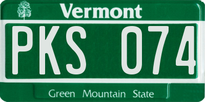 VT license plate PKS074