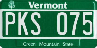 VT license plate PKS075