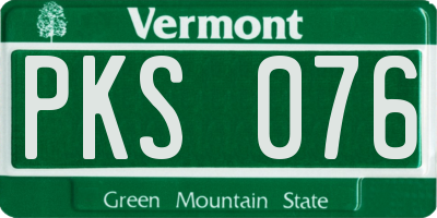 VT license plate PKS076