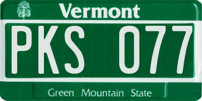 VT license plate PKS077