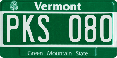 VT license plate PKS080
