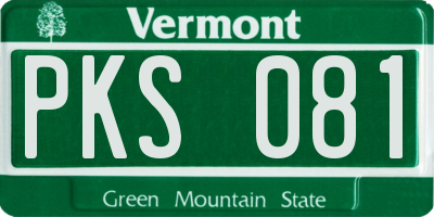 VT license plate PKS081
