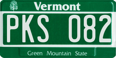 VT license plate PKS082