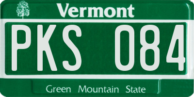 VT license plate PKS084