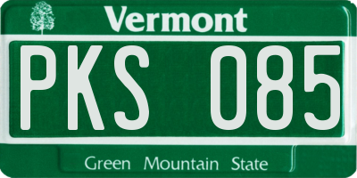 VT license plate PKS085