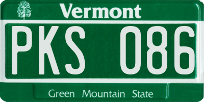 VT license plate PKS086