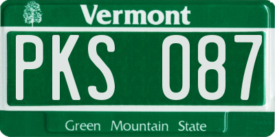VT license plate PKS087