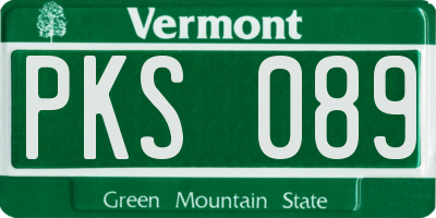 VT license plate PKS089