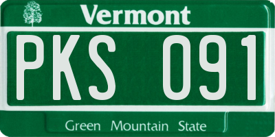 VT license plate PKS091
