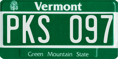 VT license plate PKS097