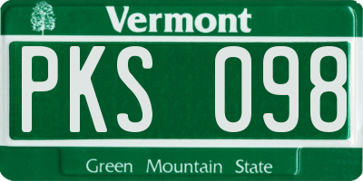 VT license plate PKS098