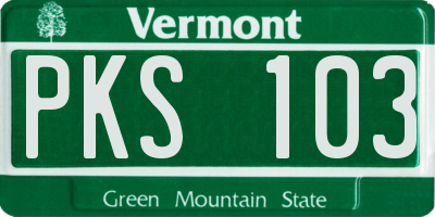 VT license plate PKS103