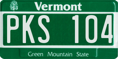 VT license plate PKS104