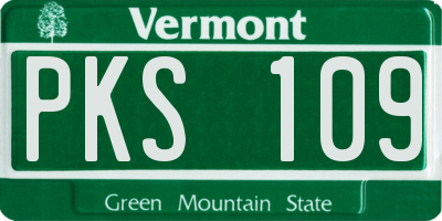 VT license plate PKS109