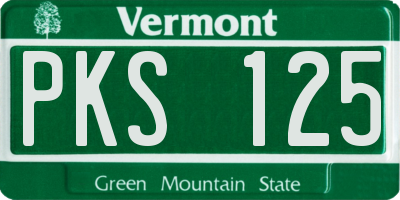 VT license plate PKS125
