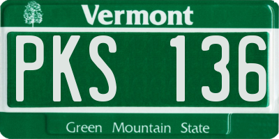 VT license plate PKS136