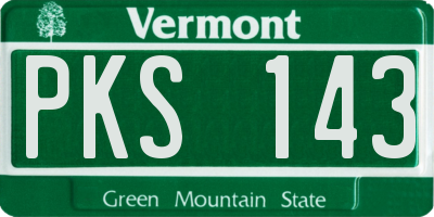 VT license plate PKS143