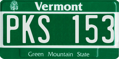 VT license plate PKS153