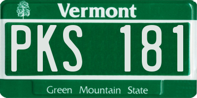 VT license plate PKS181