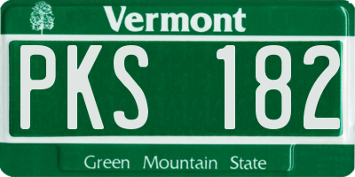 VT license plate PKS182