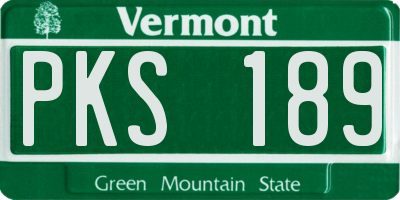 VT license plate PKS189