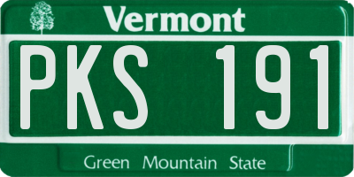 VT license plate PKS191